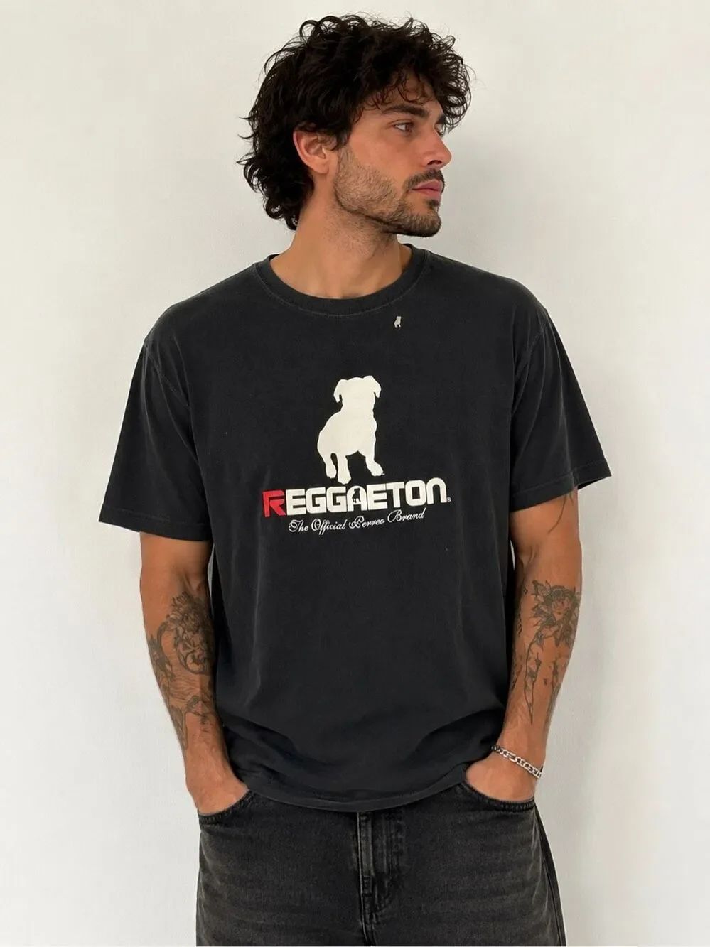 Reggaeton Dog Graphic Black T Shirt Men’s Size Large 100 Cotton Streetwear Tee